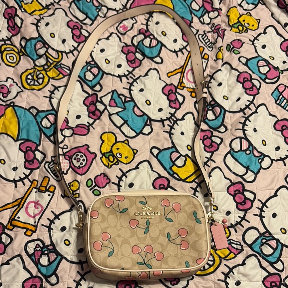 Coach Jamie Camera Bag in Signature Canvas With Heart Cherry Print